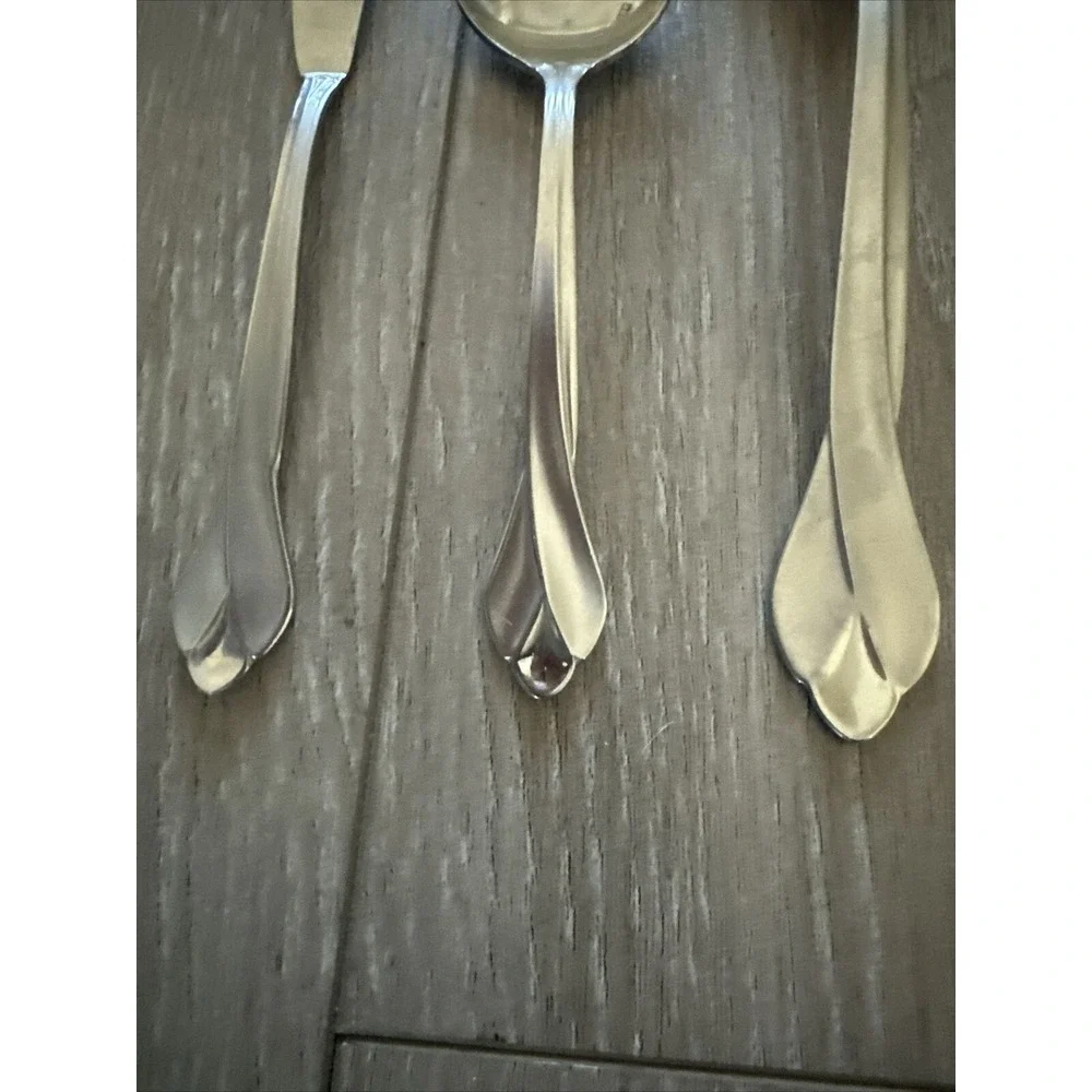 5 PCs Oneida TRIBECA Serving Set Spoons Fork Butter‎ Spreader Satin Stainless